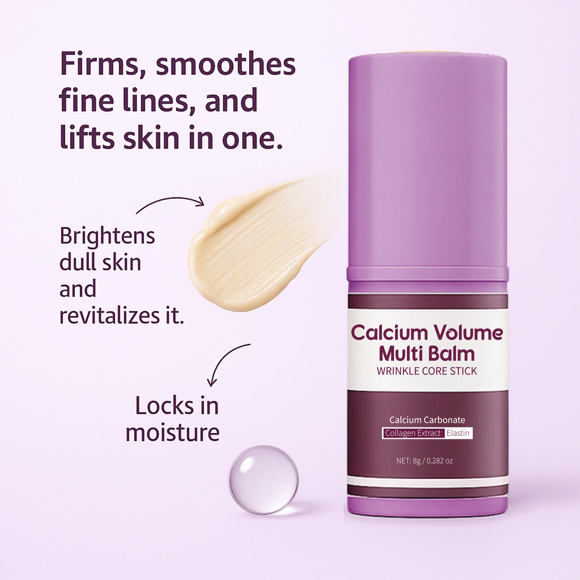 Calcium Volume Multi Balm for Smoothing Fine Lines Firms and Lifts Eye Skin Wrinkle Stick for Unisex Brightens and Soothes Skin